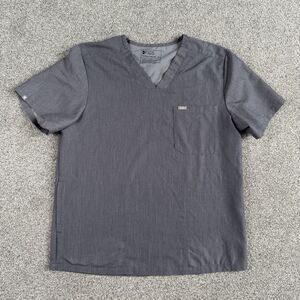 Figs Chisec Three Pocket V Neck Scrub Top Men's Gray TM3000 Size XL